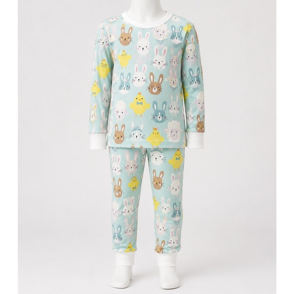 Little Sleepies Pastel Peeps 4T Toddler Bamboo Pajama Set Unisex
